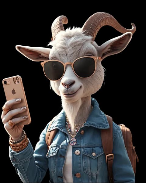 Cabra KVRAS tomándose una selfie